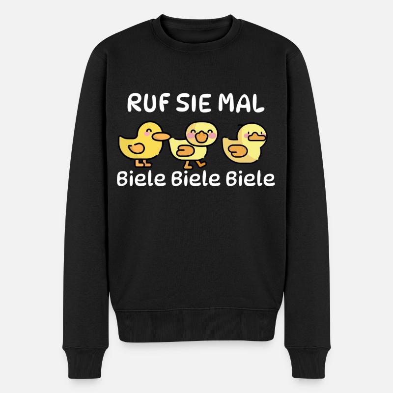 Ruf Sie mal Biele Biele Biele - Männer Premium Bio Pullover - Schwarz