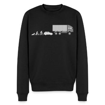 Conducteur de camion porte-conteneurs Evolution - Pull Premium bio Homme - noir - Devant - Nico (187cm)