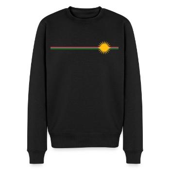 Rayures kurdes avec soleil - Pull Premium bio Homme - noir - Devant - Nico (187cm)