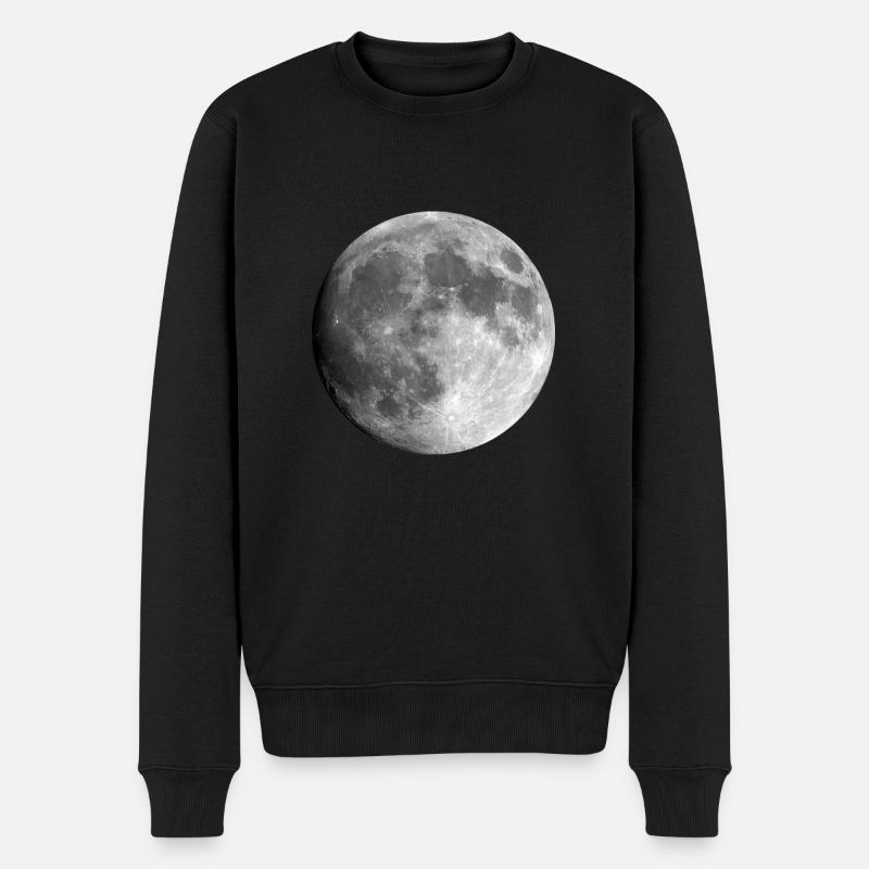 Vollmond Neumond Luna - Männer Premium Bio Pullover - Schwarz