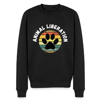 ANIMAL LIBERATION amoureux des animaux - Pull Premium bio Homme - noir - Devant - Nico (187cm)