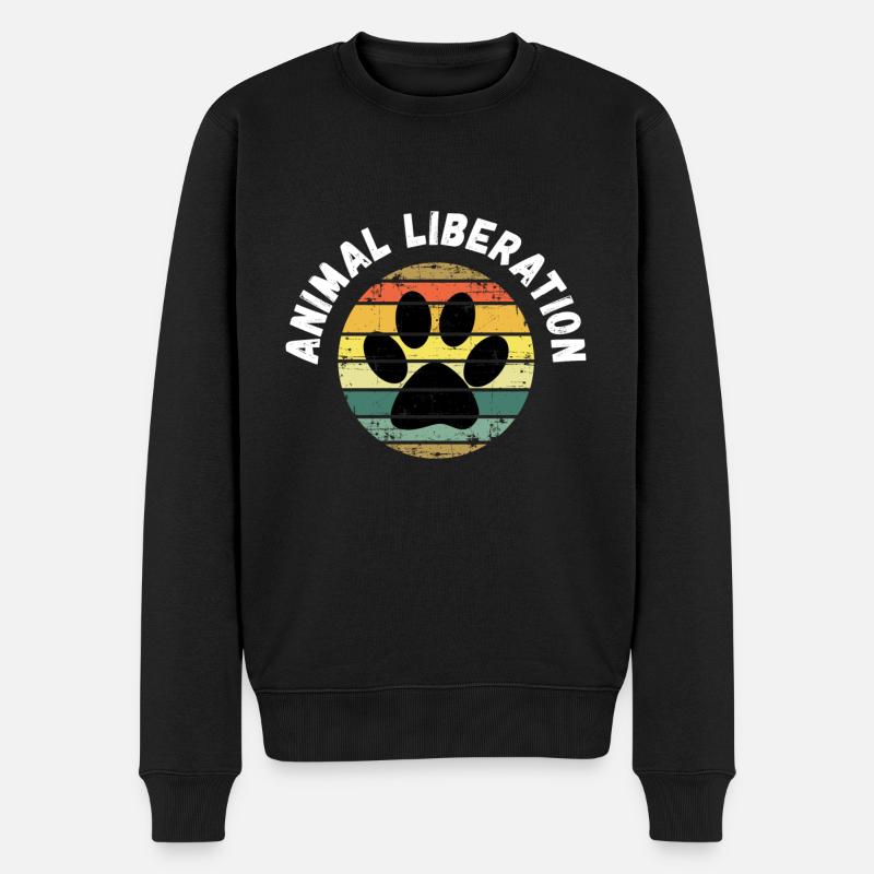 ANIMAL LIBERATION Tierliebhaber - Männer Premium Bio Pullover - Schwarz