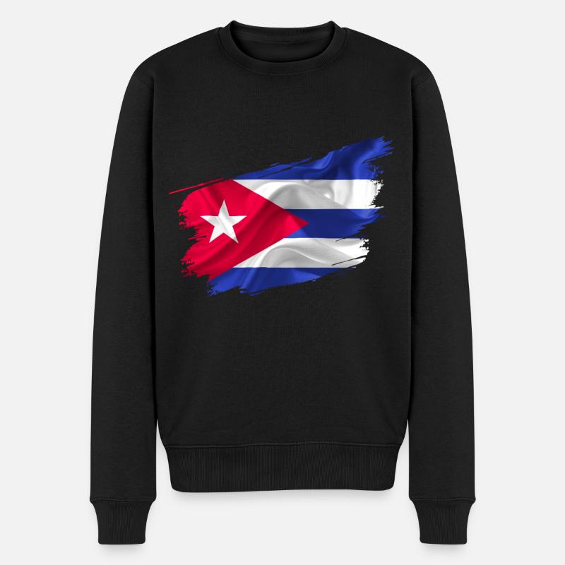 Kuba Flagge Kubanische Länder Fahne - Männer Premium Bio Pullover - Schwarz