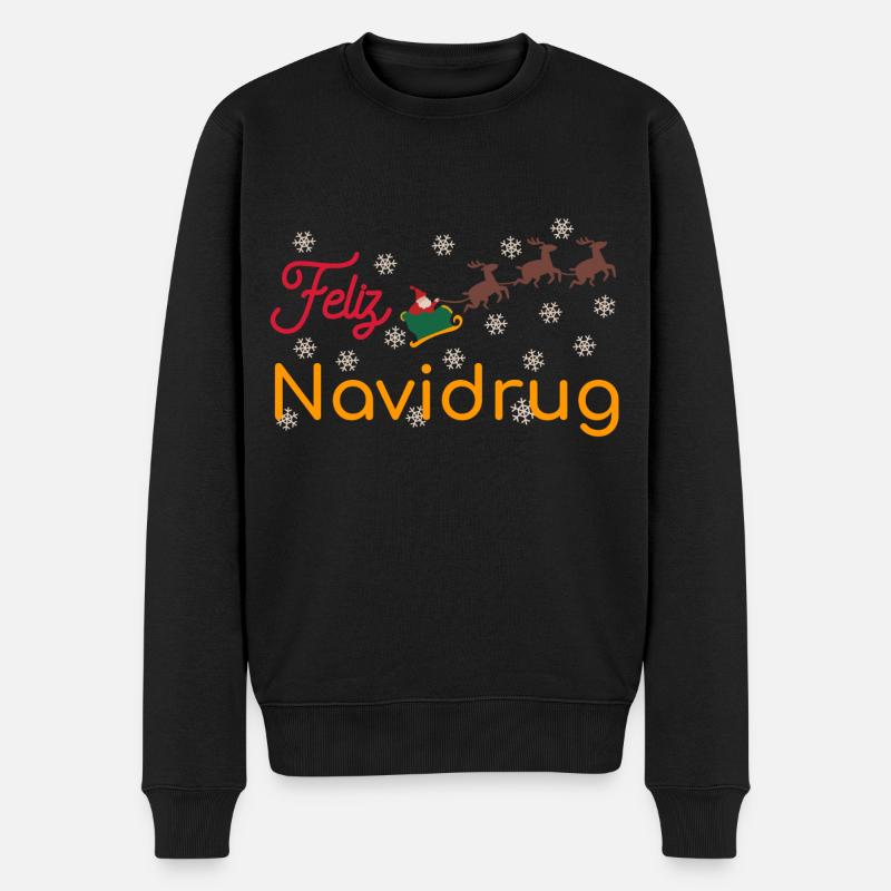 Apotheke Weihnachten Feliz Navidrug - Männer Premium Bio Pullover - Schwarz