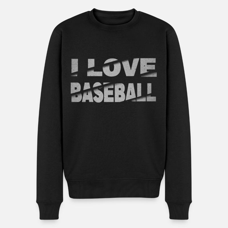 I Love Baseball - Männer Premium Bio Pullover - Schwarz