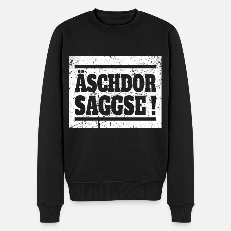 sächsisch, Sachsen , Äschdor Saggse, Echter Sachse - Männer Premium Bio Pullover - Schwarz