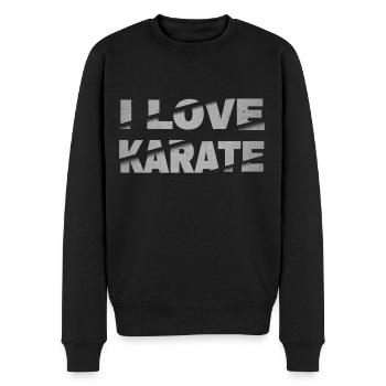 Karaté, Karatéka, arts martiaux, Combats, Sports - Pull Premium bio Homme - noir - Devant - Nico (187cm)