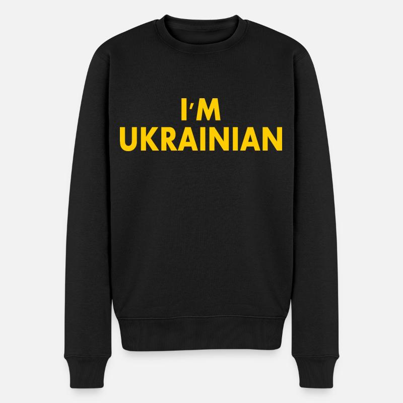 Im ukrainian - Männer Premium Bio Pullover - Schwarz