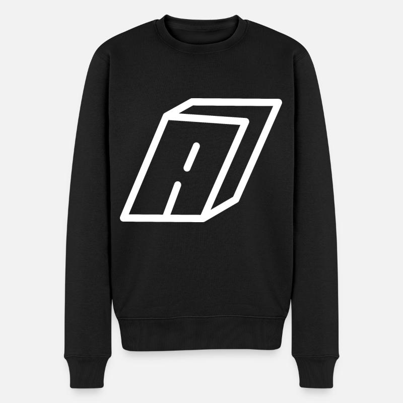 Lettre cadre A - Pull Premium bio Homme - noir