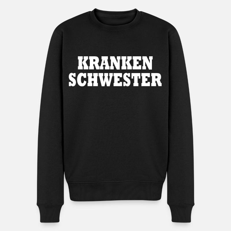 krankenschwester - Männer Premium Bio Pullover - Schwarz