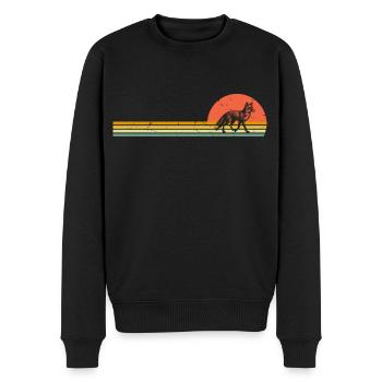 Retro Fuchs Vintage Füchse Rotfuchs - Männer Premium Bio Pullover - Schwarz - Vorne - Nico (187cm)