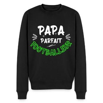 Papa parfait footballeur / foot / cadeau - Pull Premium bio Homme - noir - Devant - Nico (187cm)