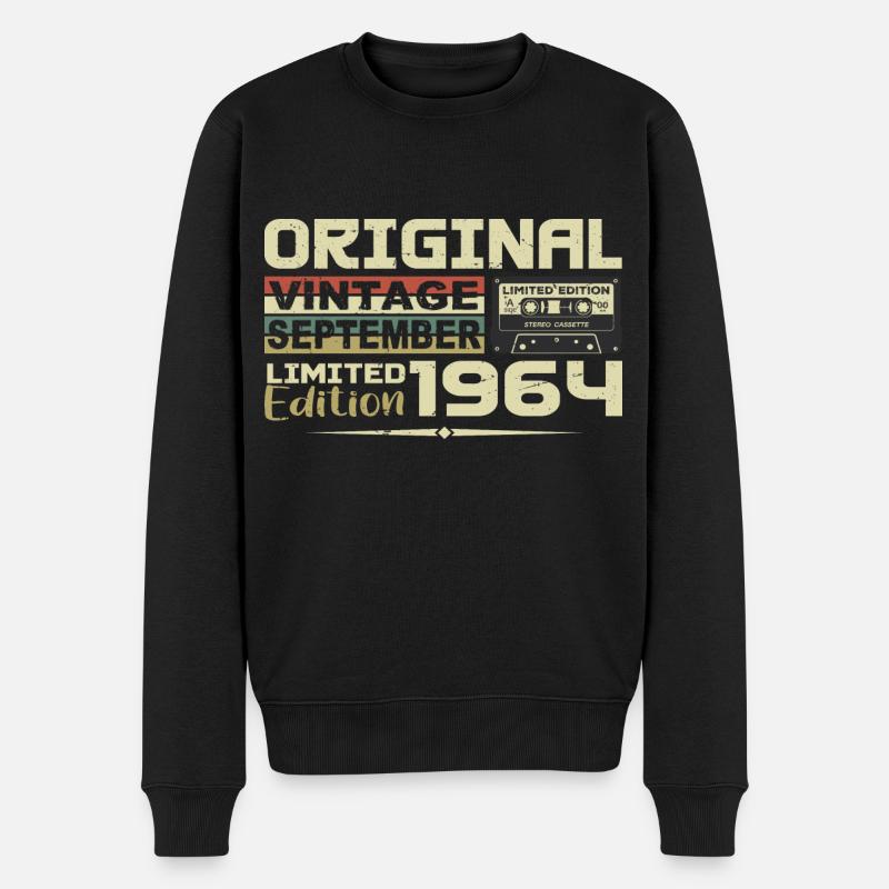 1964 – Legends Were Born im September 1964 - Männer Premium Bio Pullover - Schwarz