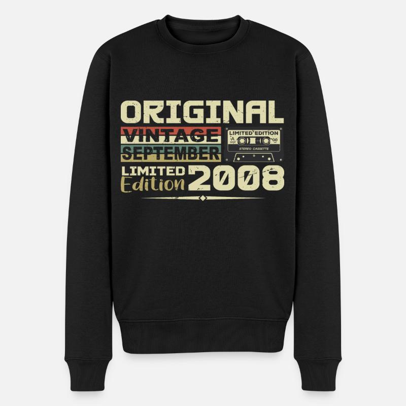 2008 - Die Legenden wurden im September 2008 geboren - Männer Premium Bio Pullover - Schwarz