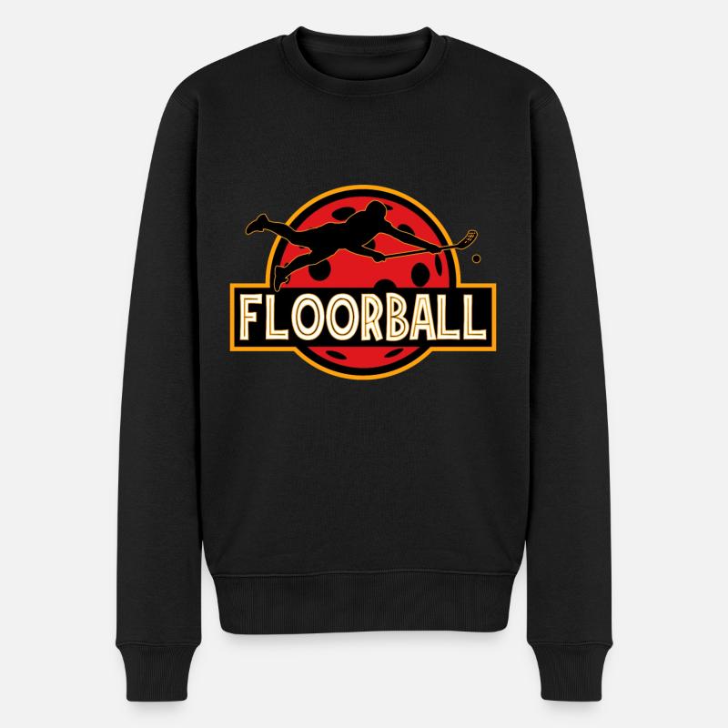 Floorball Spieler Unihockey Floorball - Männer Premium Bio Pullover - Schwarz