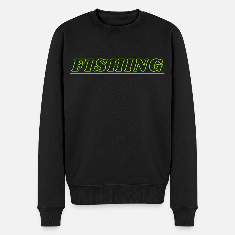 Fischen - Männer Premium Bio Pullover - Schwarz