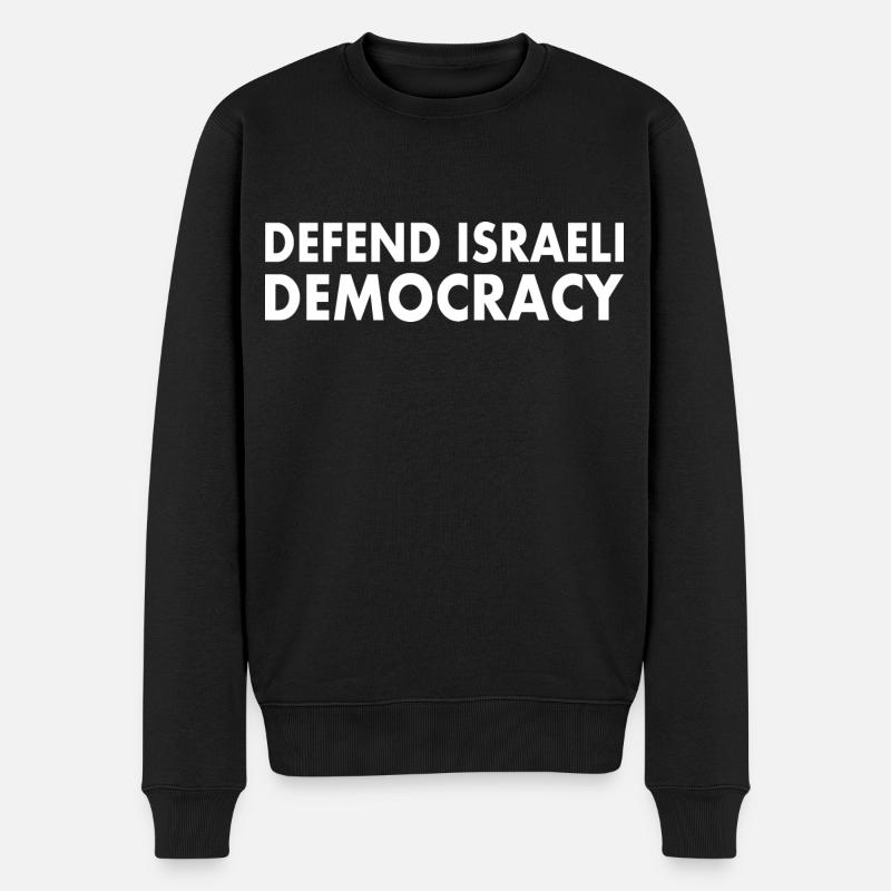 Defend israeli democracy - Männer Premium Bio Pullover - Schwarz