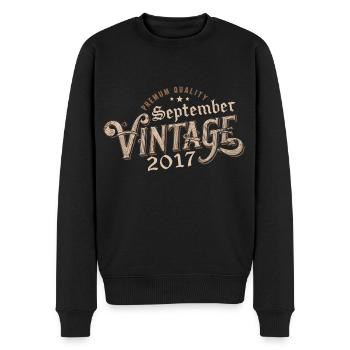 Birthday September 2017 Gift September 2017 - Men's Premium Organic Jumper - black - Front - Nico (187cm)