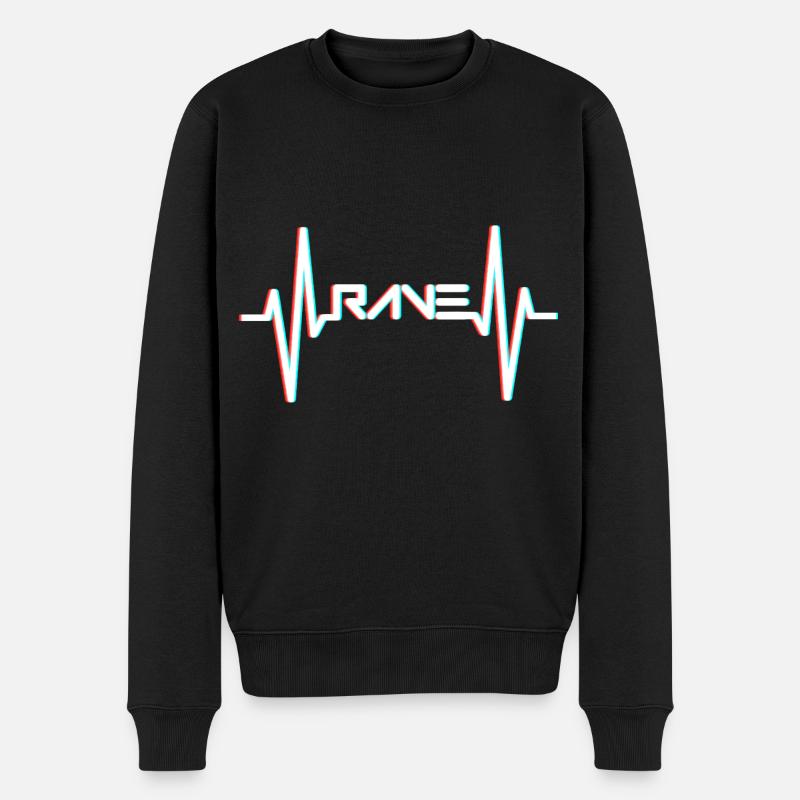 RAVE Heartbeat Raver EDM - Pull Premium bio Homme - noir