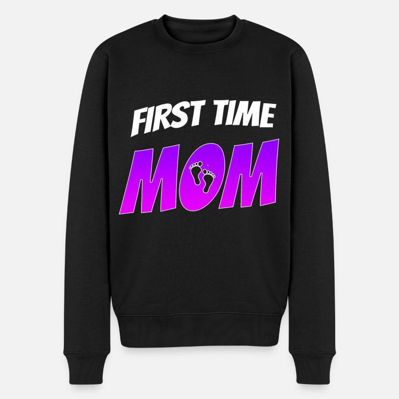 Mama Mutter Schwanger - Männer Premium Bio Pullover - Schwarz