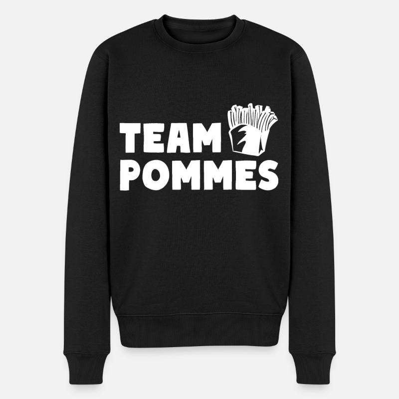 Team Pommes Fritten Pommes Frites - Männer Premium Bio Pullover - Schwarz