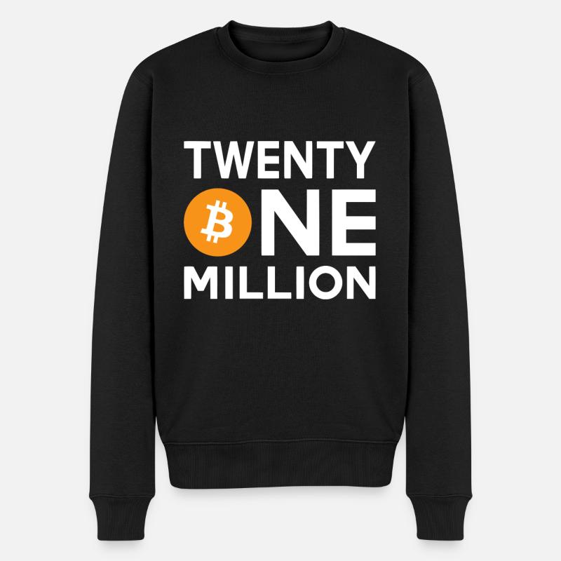 Bitcoin Twenty One Million - Männer Premium Bio Pullover - Schwarz
