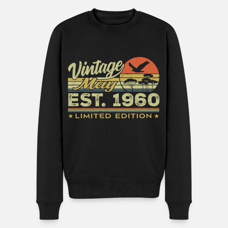 Geburtstag Mai 1960, geboren im Mai 1960 - Mai 1960 - Männer Premium Bio Pullover - Schwarz