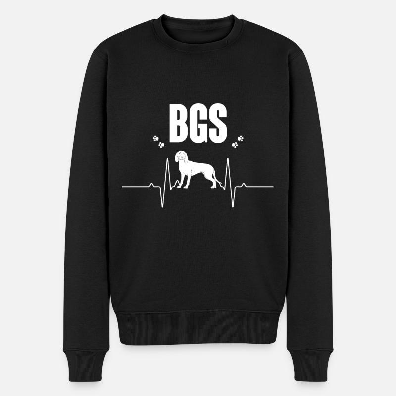 BGS Herzschlag Bayerischer Gebirgsschweißhund - Männer Premium Bio Pullover - Schwarz