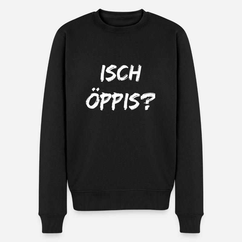 isch öppis Mundart - Männer Premium Bio Pullover - Schwarz