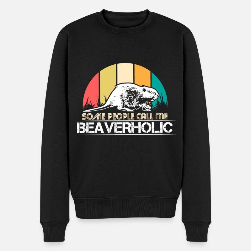 Biber Tier Geschenkidee - Männer Premium Bio Pullover - Schwarz