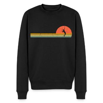 Tennis Rétro tennis joueur vintage - Pull Premium bio Homme - noir - Devant - Nico (187cm)