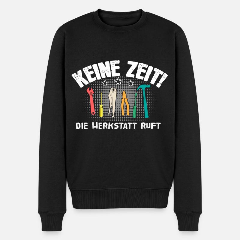 Die Werkstatt ruft - Männer Premium Bio Pullover - Schwarz