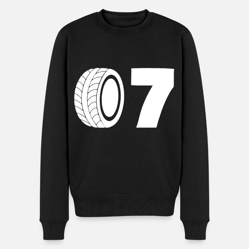 Motorsport Reifen Nummer 07 - Männer Premium Bio Pullover - Schwarz