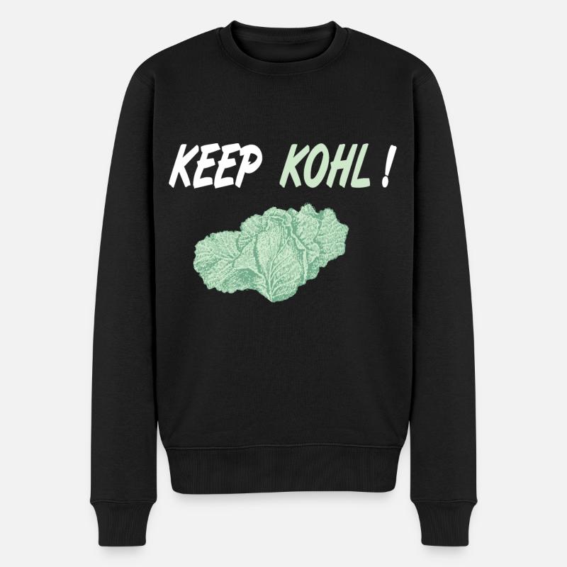 Keep Kohl, Spruch Garten Gärtner Landwirt Vegan - Männer Premium Bio Pullover - Schwarz