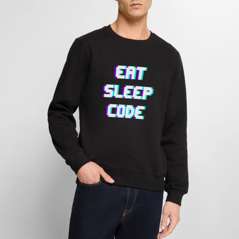 EAT SLEEP CODE Programmeur Coder Devise Pull Premium bio Homme