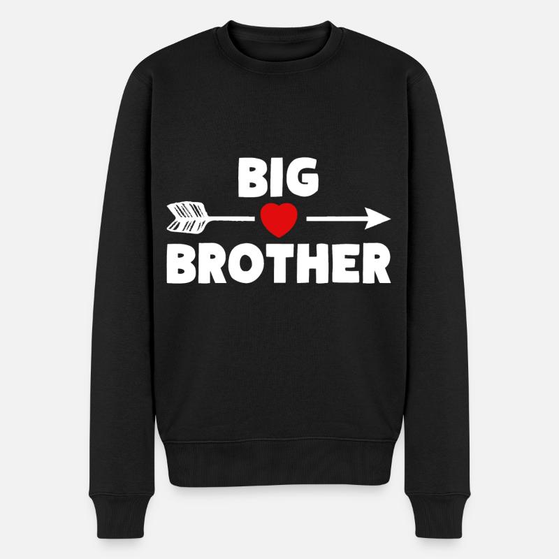 BIG BROTHER Geschwister Herz - Männer Premium Bio Pullover - Schwarz