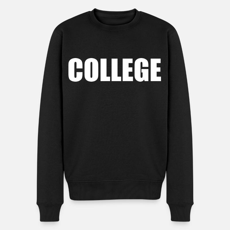 College - Männer Premium Bio Pullover - Schwarz