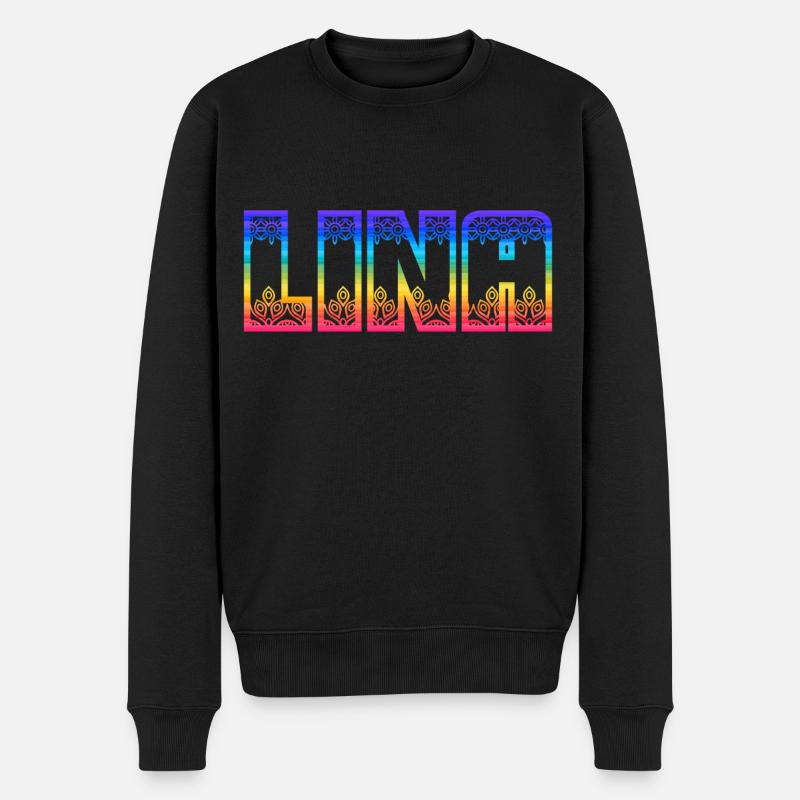 Lina Regenbogen - Männer Premium Bio Pullover - Schwarz