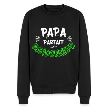 Papa parfait randonneur / cadeau / humour - Pull Premium bio Homme - noir - Devant - Nico (187cm)