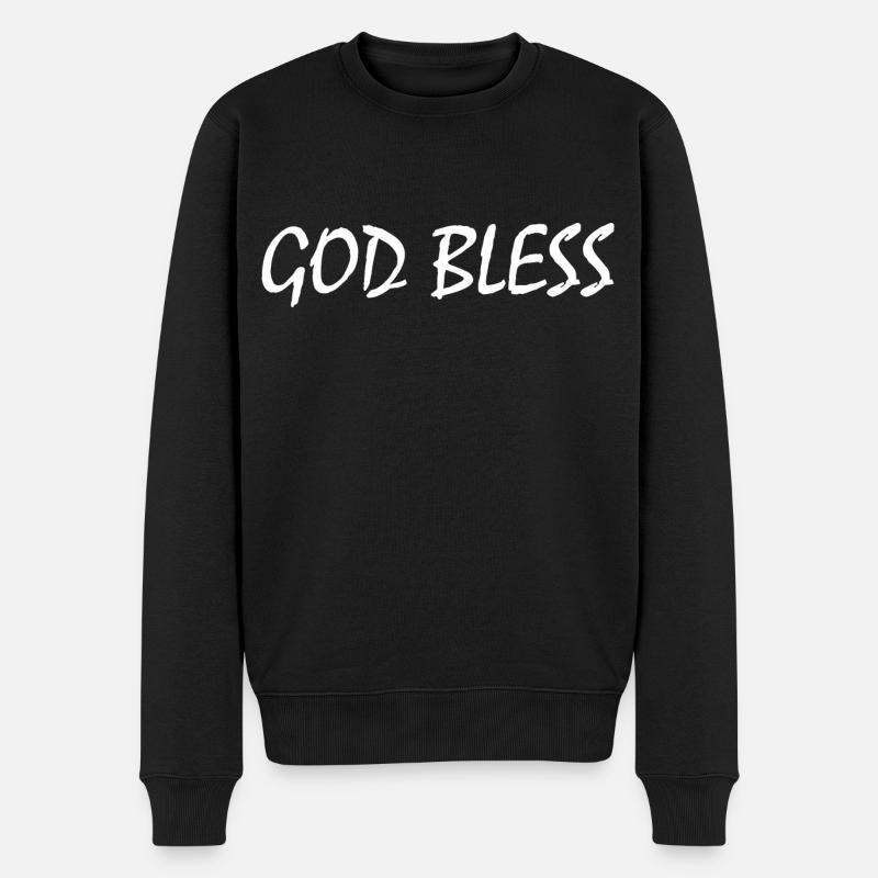 God bless - Pull Premium bio Homme - noir