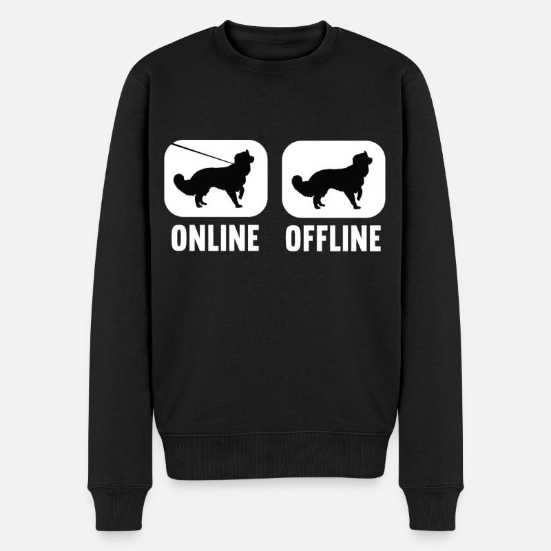 Online Offline Australian Shepherd Hunde Aussies - Männer Premium Bio Pullover - Schwarz