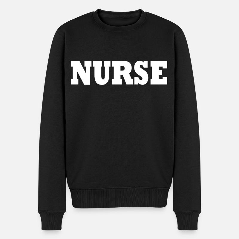 Nurse - Männer Premium Bio Pullover - Schwarz