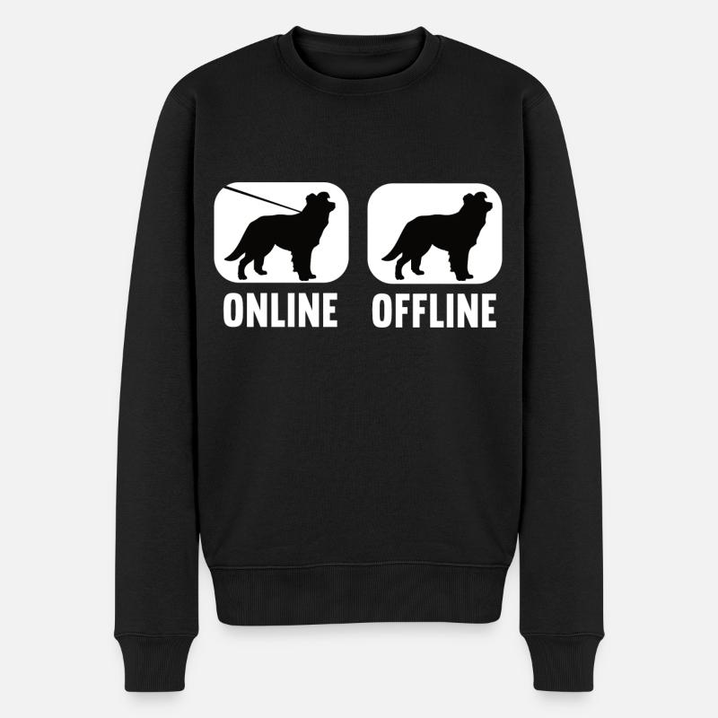 Online Offline Border Collie Border Collie Hund - Männer Premium Bio Pullover - Schwarz