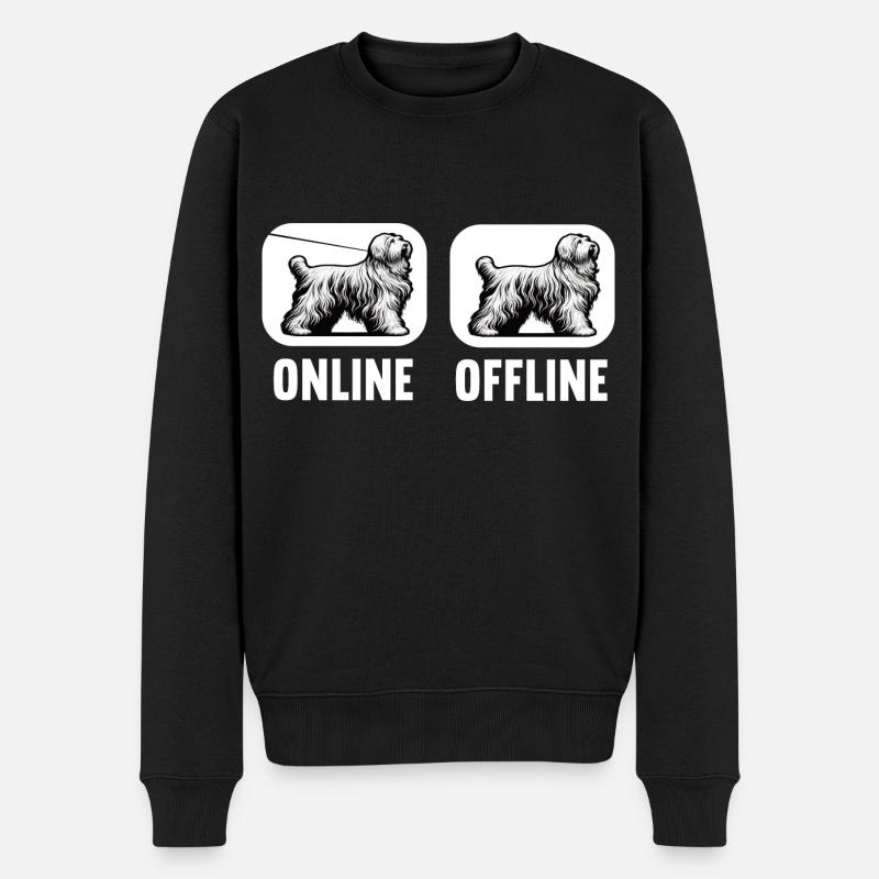 Online Offline Bearded Collie Bearded Collie Hund - Männer Premium Bio Pullover - Schwarz