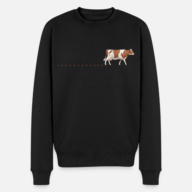 Kuhspuren Landwirt Kuh Spuren Bauernhof Kühe Bauer - Männer Premium Bio Pullover - Schwarz