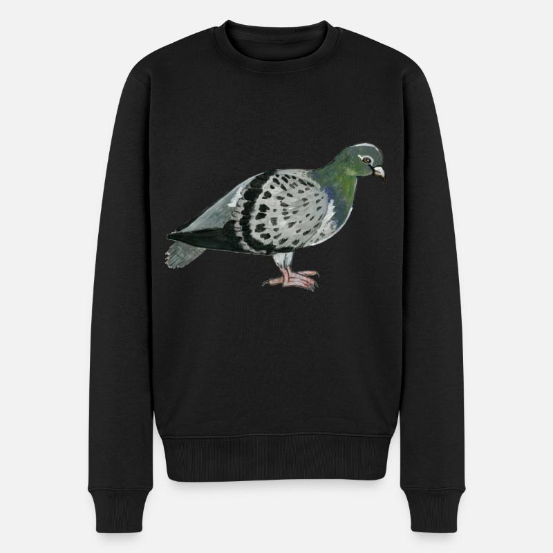 Taube in Aquarellmalerei - Männer Premium Bio Pullover - Schwarz