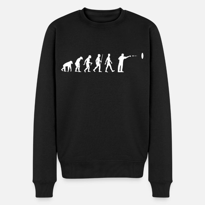 Darts Evolution Darten Dartsspieler - Männer Premium Bio Pullover - Schwarz