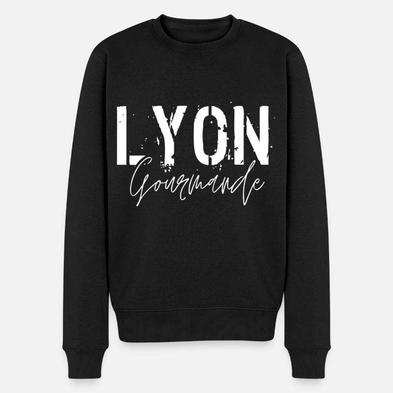 Lyon Gourmande - Männer Premium Bio Pullover - Schwarz