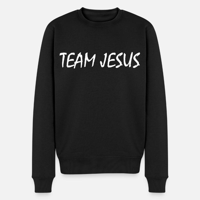 Team jesus - Männer Premium Bio Pullover - Schwarz