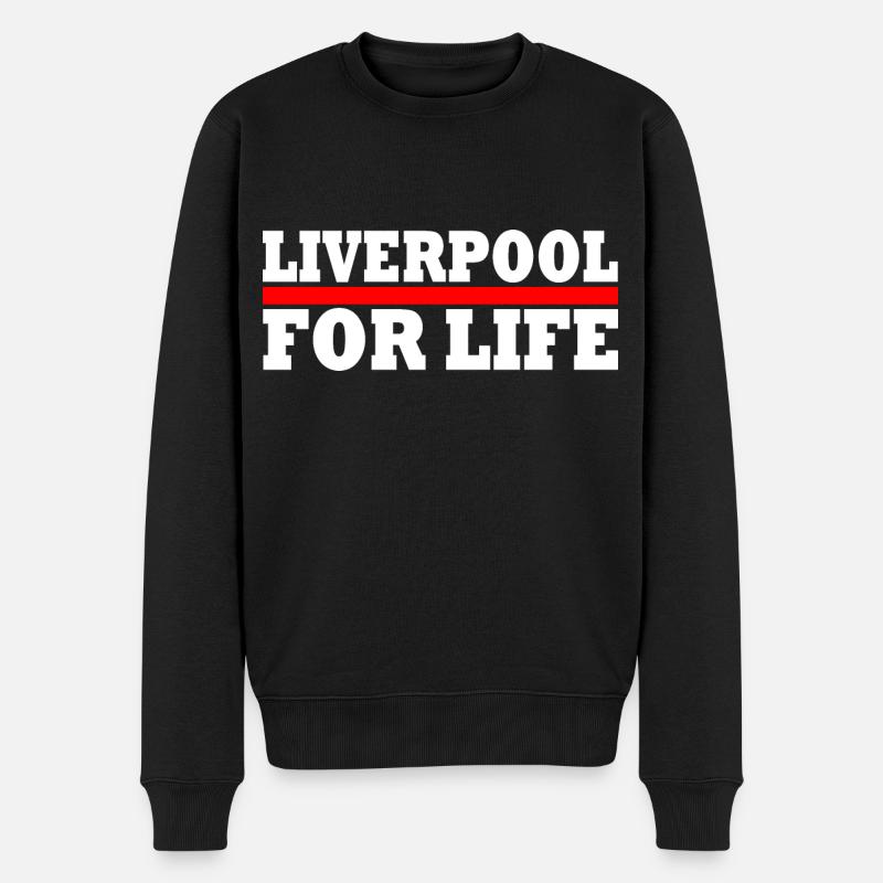 LIVERPOOL - Männer Premium Bio Pullover - Schwarz